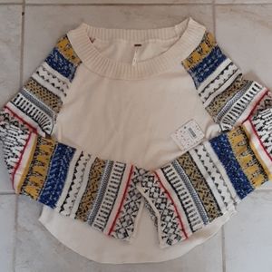 NWT Free People Sweater Thermal TShirt bell sleeve